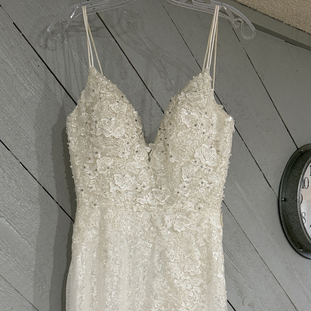Sherri Hill Ivory Floral Lace Prom Dress